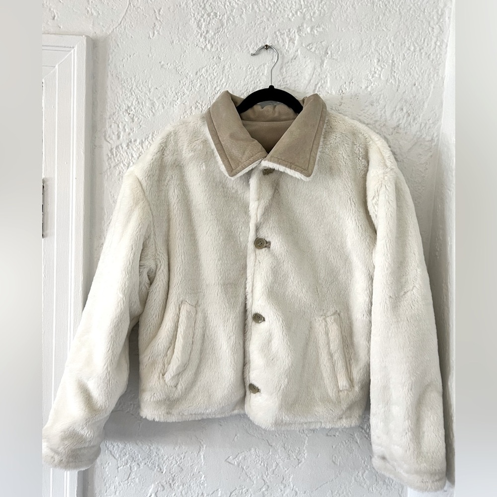 Vintage reversible leather and faux fur jacket